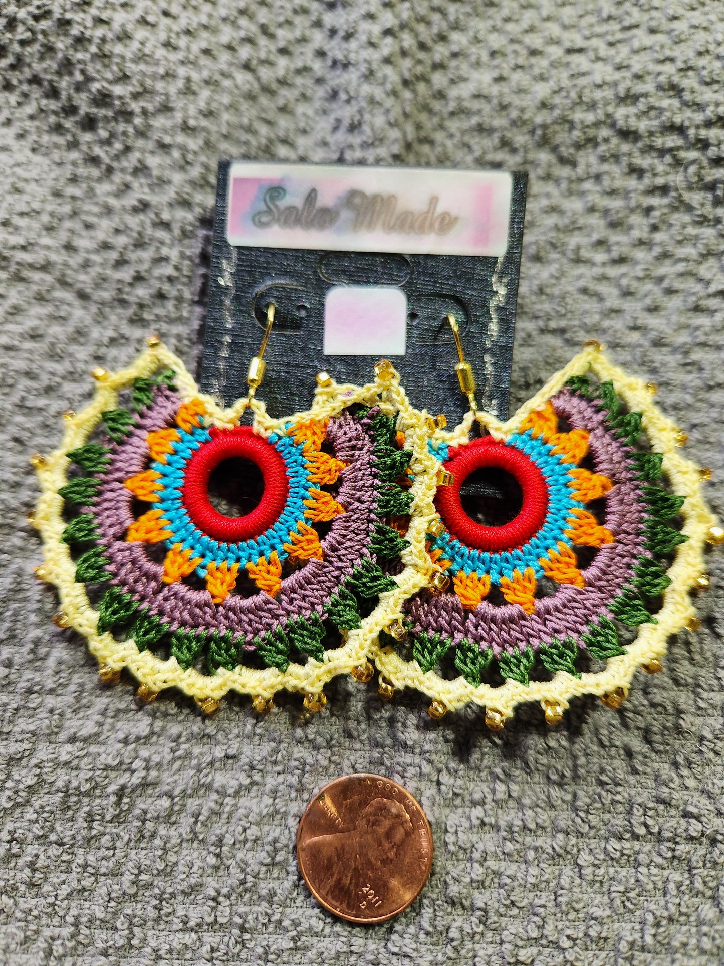 Colorful Wagon Wheel Fan Earrings