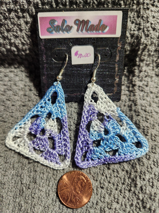 Granny Square Triangle Crocheted Earrings