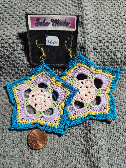 Mini Mandala Crocheted Earrings