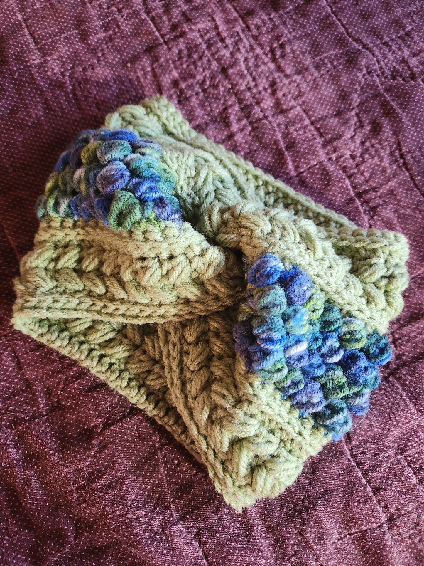 Green and Variegated Winter Headband