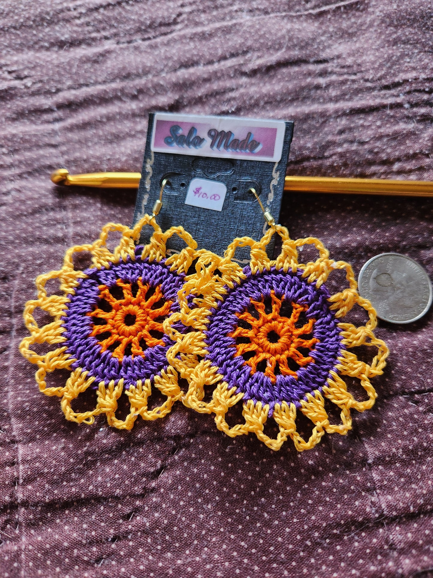 Colorful Festive Crochet Earrings